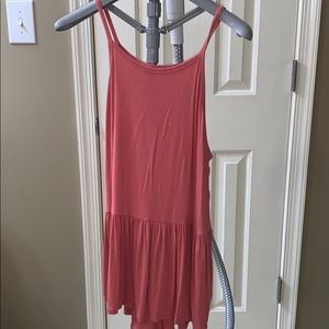 Dusty pink/coral peplum tank
